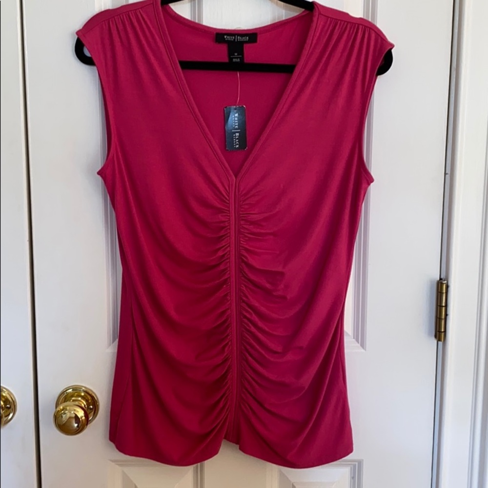 White House Black Market  Pink Knit Top M NWT